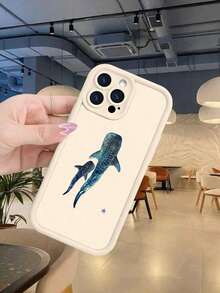 Whale Shark Cartoon Print Phone Case, Shockproof Protective Back Cover With Cute Ocean Animal Pattern, Suitable For Smartphones, Perfect For Teenagers, Students, Ocean Lovers,For IPhone 16Promax 16E 16 15 14 13 12 11 XSMAX X XS Plus Pro 13Mini 12Mini S25Ultra 25 24 23 22 Plus FEcaseSuitable For IPhone 17 AirSuitable For IPhone 17 Air - trắng - Xem 2