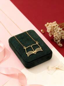 1件朋克风设计书本吊坠项链，独特创意男女皆宜的珠宝 - 均碼 - 查看 3