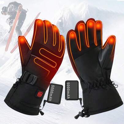5V 5000mAh Rechargeable Heated Gloves, Unisex, Waterproof Upgraded Anti-Slip Electric Heated Gloves, Suitable For Motorcycle Riding, Hunting, Skiing, Outdoor Work