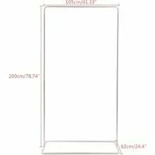 W41.3 XH78.7,White Arch Backdrop Stand For Wedding,Square Metal Arch Balloon Arch Frame Backdrop For Ceremony Celebration Banners - Default - View 5