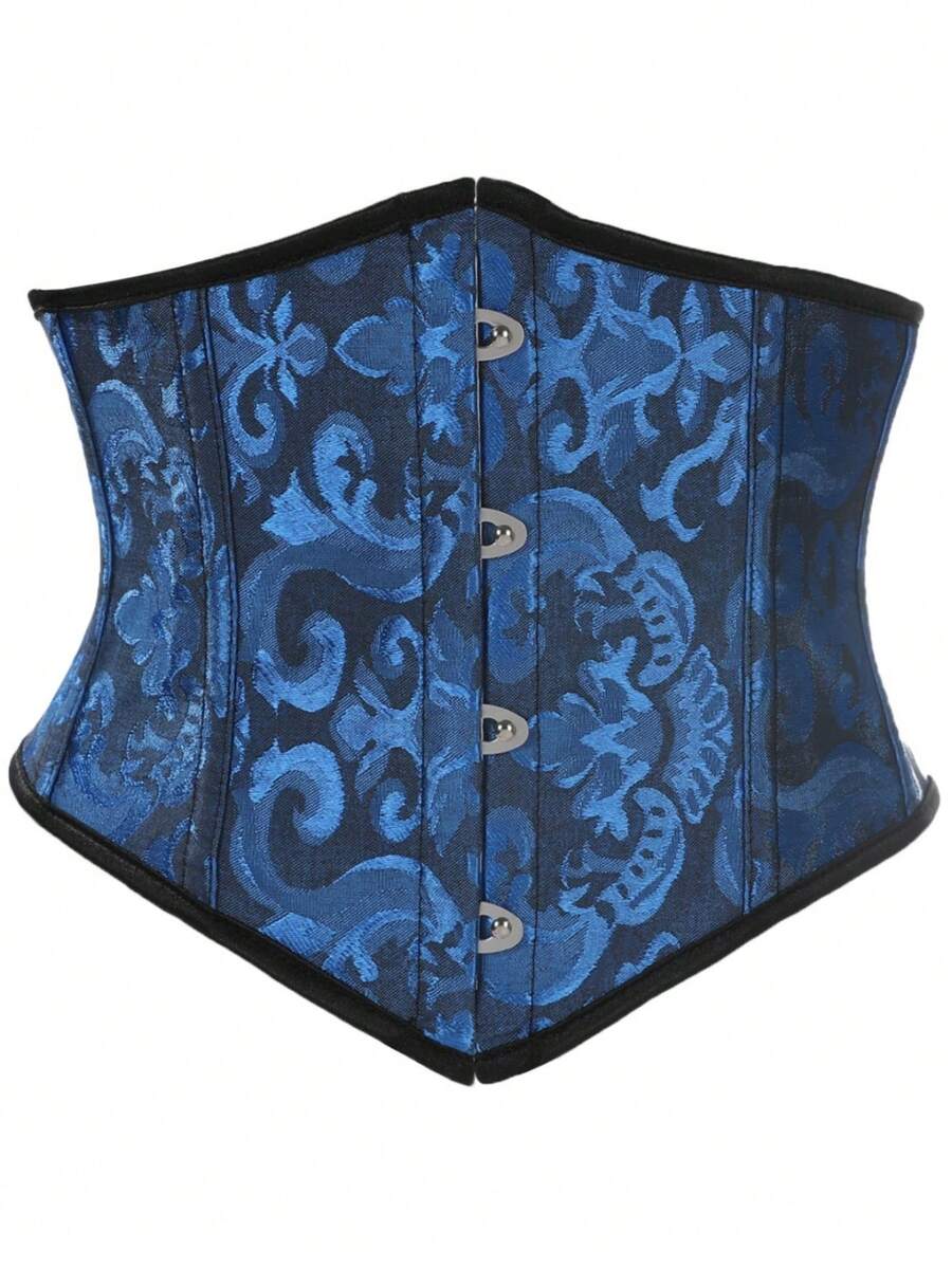 Đai nịt eo Jacquard cổ điển dành cho nữ, Đai nịt bụng kiểm soát bụng cho áo khoác ngoài - Xanh đậm - Xem 1