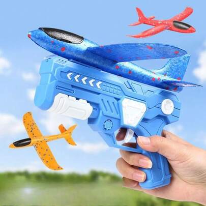 Airplane Shooting Toy, 1 Balloon Airplane Launcher With 1 Randomly Colored Airplane, Outdoor Shooting Toy, Catapult Airplane Gun Mode, Suitable For Outdoor Children's Toys, Parent-Child Game