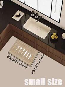 【热销!!!】1 件装软橡胶厨房地垫,3.5 毫米厚,简约时尚的餐具和木板图案,吸水性强,可裁剪以适应厨房尺寸,表面为织物材质,中间层为海绵层,底部为橡胶层,适用于厨房地毯、厨房装饰、婚礼装饰、家居装饰、浴室地垫、玄关地垫、洗衣房地垫、走廊地毯、客厅地垫等。 - 彩色 - 查看 17