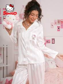 Sanrio 2 Pieces Women's ,White,Sleepwear,Cute Sleep Set,Loungewear Set ﻿ ﻿ ﻿ ﻿ ﻿ - White - View 3