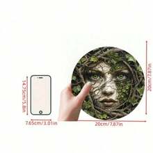 HELLOYOUNG Vintage Metal Tree Face Wall Art - 2D Flat Printed Retro Iron Wall Sign With 8 Inch Colorful Floral Design, Durable Indoor Outdo - Multicolor - View 4