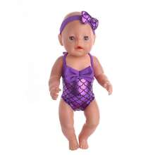 18" Girl Doll Purple Mermaid Swimsuit + Beach Sandals Set (Doll Not Included) - Multicolor - View 7