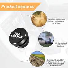 Plug For Car Cigarette Lighter, Aluminum Button Decorations Plug Cover, Car Interior Accessories Fit Most Automotive Vehicles Boats With Standard 12 Volt Power Source (Red/Eject) - 黑色/火焰 - 查看 4