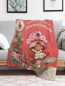 S-Strawberry Pink Shortcake Throw Camping Chair Picnic Blanket Fluffy Plaid Blankets For Decorative Sofa Portable King Lid Downy (3) - 如圖所示 - 查看 1