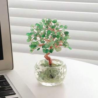 2025新款迷你绿色水晶树摆件，圣诞餐桌装饰礼品，家居装饰，厨房装饰，房间装饰，派对装饰，装饰工艺品，桌面摆件，餐桌中心装饰品，派对回礼装饰，卧室装饰，客厅装饰，办公桌装饰，桌面装饰，教师节礼物，毕业礼物