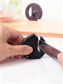 2pcs Scissors Sharpener, Mini Handheld Fabric Scissors Knife Sharpening Tool, Quick Dull Blade Sharpener (Black) - Black - View 1