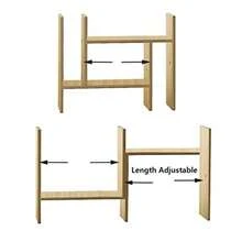 Desktop Bookshelf Adjustable Wood Storage Organizer Desktop Display Shelf Rack Counter Office Storage Rack Top Bookcase - như hình ảnh - Xem 4