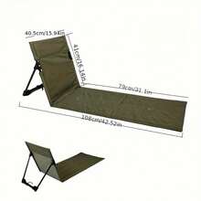 Una silla plegable larga, disponible en tres colores, se vende por unidad. Esta silla de jardín con barra de soporte de aleación de aluminio es perfecta para acampar y también se puede usar como silla de playa portátil para relajarse. - Verde - Ver 10