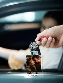 Customized Photo And Text Keychain, Personalized Acrylic Keychain, Valentine's Day Gifts, Customized Couples Keychain, Photo Keychain, Valentine's Day, Personalized Items, Valentine's Day Decorations, Birthday Gifts, Anniversary, Party, Wedding, Anniversary, Couples Gifts, Ideal Customized Gifts For Boyfriend, Girlfriend, Family, Friends - Multicolor - View 7