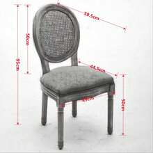 Dining Chairs - Gray + Rattan + Fabric + Foam - View 8