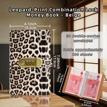 A Leather Money-Saving Notebook With Leopard Print Pattern, Equipped With A Password Lock, Large Capacity, A6-Sized Wallet, Budget Binding Clips With Password Locks, Envelopes And Expense Budget Forms, Cash Organizing Boxes, Budget Savings Money Clips With Cash Envelopes For A6 Size. - Multicolor - View 13