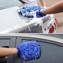 2 Stück Chenille Auto Waschhandschuhe, doppelseitiger Korallenfleece