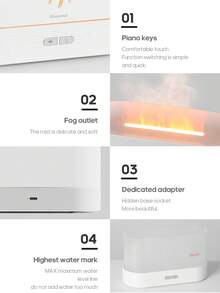 kinscoter 1个USB供电180毫升彩色火焰香薰机，超声波冷雾加湿器，精油香薰机，适用于家庭、酒店、办公室