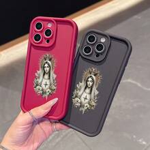 La elegante y sencilla carcasa anti - caída con diseño de patrón gráfico es adecuada para los modelos  17, 16, 15, 14, 13, 12, 11 Pro / air / xR / XS y  s25 / S24 / S23 / S22 / Fe / plus, construida con materiales tpu, que brindan protección contra caídas y amortiguadores. Adecuado para regalar amigos y regalos de San valentín. - Burdeos - Ver 3