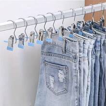 Drive The  Of Family Organization! These 10/15 Piece Metal Clip Hangers Are Essential! Anti Slip And Windproof, Perfect For Pants, Boots, And Hats! Easy Organizing And Summarizing Wardrobe, Multifunctional Storage # Home Decoration # Clothing Storage Stainless Steel Hangers - 彩色 - 查看 9