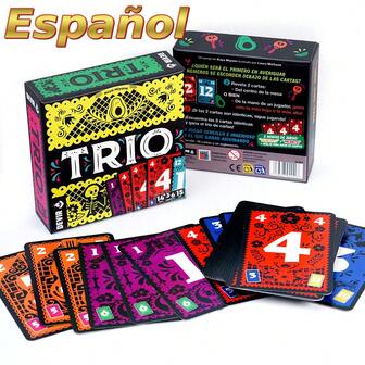 Trio - Un juego de cartas divertido y creativo para descubrir pares y formar tríos con 36 cartas y 2 modos de juego: simple y picante. ¡Diviértete adivinando con familiares o amigos! Juego de cartas en español
