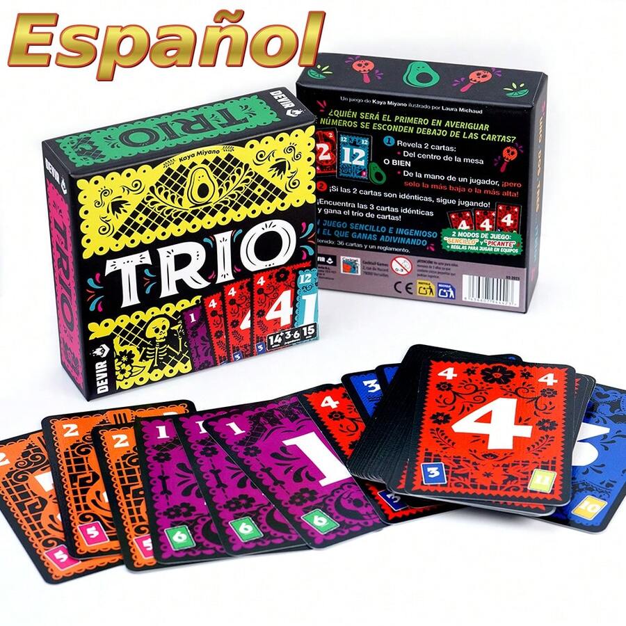 Trio – Một trò chơi bài vui nhộn và sáng tạo để tìm các cặp và tạo thành bộ ba với 36 lá bài và 2 chế độ chơi: Đơn giản và Hấp dẫn. Hãy cùng gia đình hoặc bạn bè đoán vui vẻ! Trò chơi bài tiếng Tây Ban Nha - Bộ ba - Xem 1