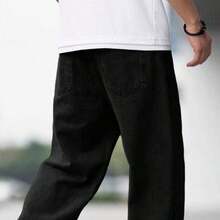 欧美青少年休闲黑色牛仔裤，无弹力 - 黑色 - 查看 4