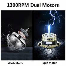 Compact Twin Tub With Built-In Drain Pump XPB35-188S 14.3(7.7 6.6)Lbs Semi-Automatic Gray Cover Washing Machine - View 10