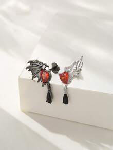 1 Pair Of Retro Punk Style Angel Devil Earrings For Women, Gothic Street Stud For Men, Wholesale Of Clothing And Accessories - Wing - View 5