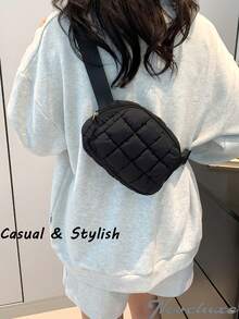 Quilted Puffy Waist Bag, Fashion, Super Comfy, Adjustable Crossbody Bag, Suitable For Women, Perfect For Running, Shopping, Hiking And Workout Organizer Storage Storage Bag Organization,Crossbody Bags For Autumn And Winter, Gifts For Thanksgiving, Christmas, Birthdays, And Other Holidays, Fashionable Waist Bags - 彩色 - 查看 7