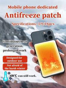 3/9/18 Pieces, Phone Antifreeze Sticker, Phone Heating Sticker, Fast Charging, Long-Lasting Constant Temperature, Moisture-Proof, Prevents Shutdown, Prevents Power Loss, Rapid Heating, Breathable Non-Woven Fabric, Invisible And Portable, Multi-Purpose, Winter Essential, Suitable For Studying, Working, Outdoor Activities, And Many Other Scenarios. - Mobile Phone Antifreeze Patch - View 3