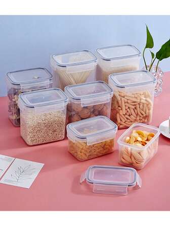 1 pieza Recipiente hermético para almacenamiento de alimentos secos y galletas, frasco al vacío a prueba de fugas, botella multiusos para especias de cocina, dispensador de café en polvo y granos