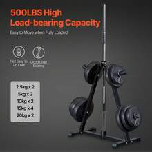 Estante para discos de pesas, soporte para discos de pesas, soporte para almacenar pesas de 2 pulgadas para gimnasio en casa - Negro - Ver 2