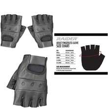 Raider uantes sin Dedos (de Piel, Color Negro), Negro, Large(2XL) - Multicolor - Ver 1