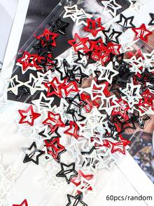 60个/套 Y2K 黑色、红色、白色和米色滴油星星发夹，经典配色，星形设计满足各种造型需求，为发型增添可爱活力——适合女孩和女士日常佩戴，周末外出，生日派对，轻松提升造型，打造甜美可爱形象。发夹、发卡、发夹、头饰、女士发饰、发卡 - 彩色 - 查看 14