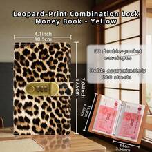 A Leather Money-Saving Notebook With Leopard Print Pattern, Equipped With A Password Lock, Large Capacity, A6-Sized Wallet, Budget Binding Clips With Password Locks, Envelopes And Expense Budget Forms, Cash Organizing Boxes, Budget Savings Money Clips With Cash Envelopes For A6 Size. - Multicolor - View 14