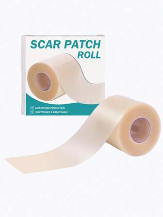 1 rollo de parche para cicatrices, hipoalergénico y sin látex, protección de heridas y adhesivo transpirable y ligero