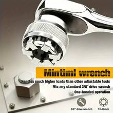 [New Updated Adjustable Socket Wrench] Adjustable Drive Socket Wrench - Universal Adjustable Socket, Fits 10-19mm Standard Metric, 3/8''Ratchet Wrench For  Drive Ratchet Torque Wrench And Power Drill For Auto/DIY Repairs - 銀色 - 查看 3
