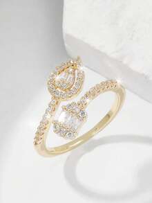 Geometric Rectangular Zirconia Diamond Retro Luxury Rings, Women Jewelry - Ring - View 6