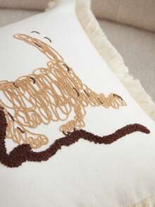 1个波西米亚风格3D刺绣狗狗抽象装饰抱枕，适用于客厅、卧室、派对等各种环境 - 彩色 - 查看 9