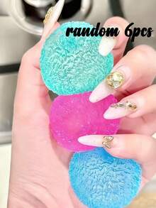 1/2/3/6/9pcs Mini Textured Stress Relief Ball: High Density Solid Soft Gel Toy, 1.6 Inch Small Sensory Fidget Toy, Quiet Classroom Stress Relief Item, Malt Filling - Multicolor - View 9