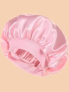 3件/1件装真丝睡帽，缎面发帽，柔软弹力真丝睡帽，真丝发带，女士纯色宽檐弹力缎面时尚睡帽，休闲舒适透气日常护发帽，返校季