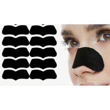 One Pack Contains 5 Strips Of Blackhead Removal Nose Strips, Blackhead Removal Pore Strips, Deep Pore Cleansing, Bamboo Charcoal Facial Strips, Blackhead Pore Strips, Deep Cleansing Charcoal Strips, Blackhead Nose Strips, Suitable For All Skin Types, Suitable For Men And Women - Deep Cleansing Charcoal Strips - Blackhead Nose Strips. - 黑色 - 查看 3