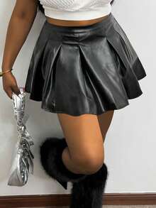 LovelyWholesale 大码女式可爱纯色百褶迷你时尚半身裙女式秋季服装