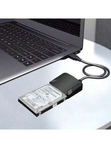 SATA 转 USB 3.0 线缆，USB 3.0 转 SATA III 硬盘适配器兼容 2.5 3.5 英寸 HDD/SSD 硬盘，克隆套件外部磁盘读取器 UASP 外壳兼容 Crucial MX500/MX300、WD Blue、SanDisk、笔记本电脑 - 黑色 - 查看 4