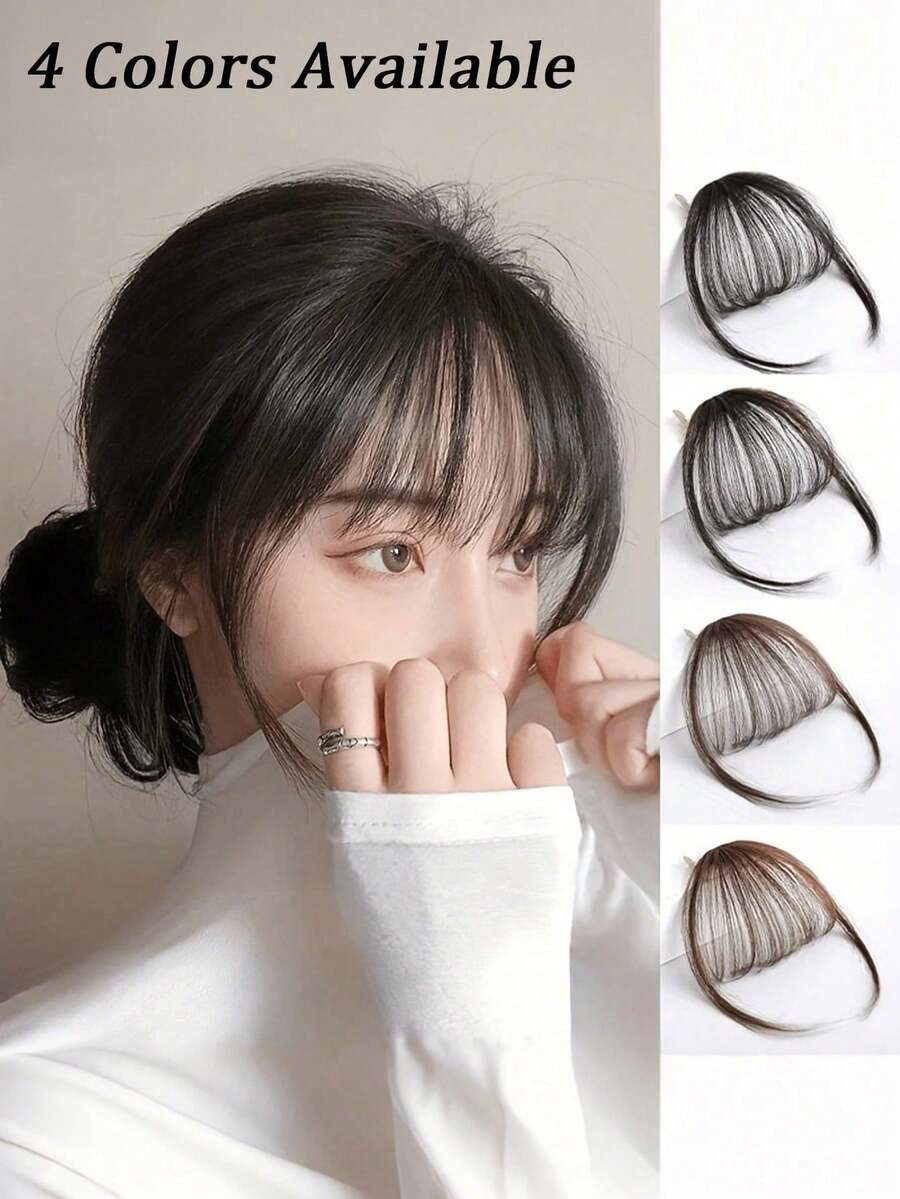 3D刘海夹式接发 - 逼真合成夹式刘海，适合日常佩戴，易于造型，外观自然，打造更丰盈蓬松的秀发，多功能女士发饰，爪夹，发夹，发卡，假发片，头部饰品，发卡 - 彩色 - 查看 1
