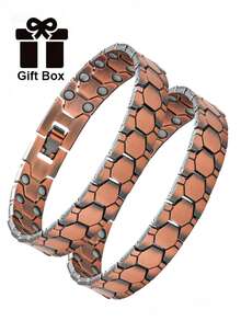 1/2 件装男女通用磁性手链套装，双排 3500 高斯高强度磁性手链，父亲节/母亲节/送给男友/挚友的完美惊喜礼物，精美礼盒包装，内含调节工具。 - 1pc - 查看 1