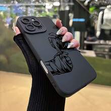 Funda protectora de TPU SamsungA con diseño de boxeo negro o muay thai, que ofrece cobertura total y protección precisa, compatible con los modelos de  de Apple 6/7/8/X/Xs/Xr/Xs Max/11/12/13/14/15/16 Pro - Negro - Ver 7