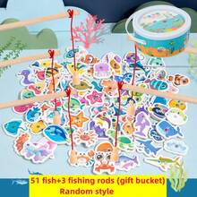 1 Ste Wooden Letter Fishing Toy -Puzzle Cartoon Marine Creature Themed Game, Cultivating Cognitive Skills, Interactive Parent-Child Game, Ideal Birthday Gift For Christmas, Thanksgiving, Easter Random Style Fish Wooden Magnetic Ocean Fishing Game STEM Education Marine Biology Learning Bag - Multicolor - View 17