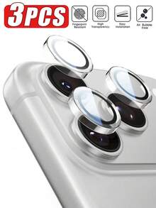 3片装钢化玻璃相机镜头保护膜，兼容 17/16/15/14/13/12/11 Plus相机镜头，防刮花，带闪亮金属环，完美保护女性镜头，可爱镜头配件，透明。适合日常、办公、居家使用。晶莹剔透，防水、防震、防摔、防刮花。 - 無色 - 查看 19