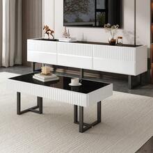 Soffbord - Svart + Vit + MDF + Spånskiva-1 - Visa 7